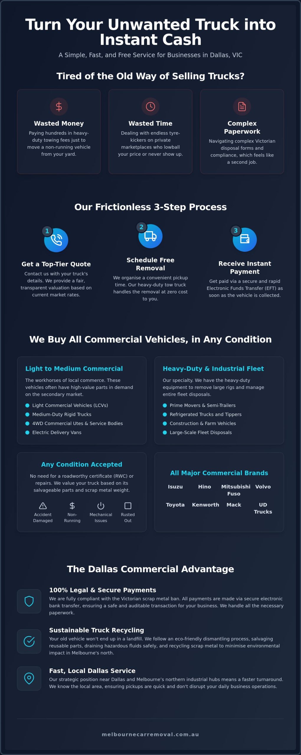 Cash for Trucks Dallas VIC: Get Top Dollar for Your Commercial Vehicle in 2026